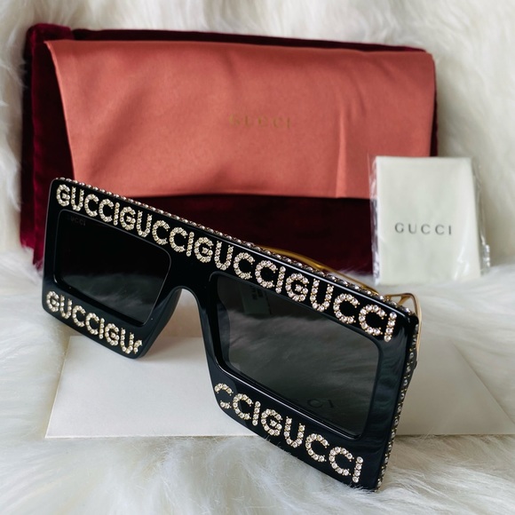 Gucci embellished rectangular sunglasses - Picture 8 of 13